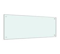 vidaXL Kitchen Backsplash White 100 x 40 cm Tempered Glass