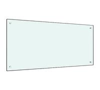 vidaXL Kitchen Backsplash White 100 x 50 cm Tempered Glass