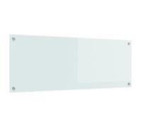 vidaXL Kitchen Backsplash White 110 x 40 cm Tempered Glass, Modern, Durable Glass Backsplash for Kitchen, Heat-Resistant Wall Cover, Stylish Design, Easy Installation Feature