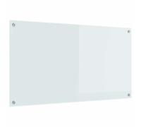vidaXL Kitchen Backsplash White 110 x 60 cm Tempered Glass