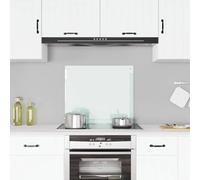vidaXL Kitchen Backsplash White 70 x 60 cm Tempered Glass