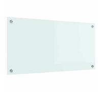 vidaXL Kitchen Backsplash White 80 x 40 x 0.8 cm Tempered Glass, Modern Kitchen Backsplash, Rectangular Glass, Durable Heat-Resistant Wall Cover, Functional Cooking Area Protector, Stylish Decor