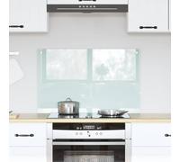 vidaXL Kitchen Backsplash White 80 x 50 cm Tempered Glass, Modern, Durable Kitchen Surface Design: Heat-Resistant Glass Backsplash for Stylish Upgrades and Contemporary Decor