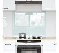 vidaXL Kitchen Backsplash White 80 x 60 cm Tempered Glass