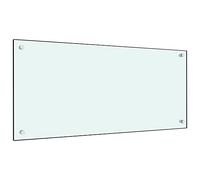 vidaXL Kitchen Backsplash White 90 x 40 cm Tempered Glass