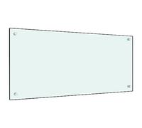 vidaXL Kitchen Backsplash White 90 x 40 cm Tempered Glass