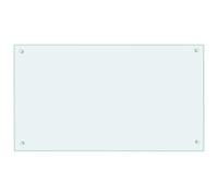 vidaXL Kitchen Backsplash White 90x50 cm Tempered Glass