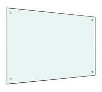 vidaXL Kitchen Backsplash White 90 x 60 cm Tempered Glass