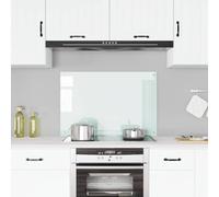 vidaXL Kitchen Backsplash White 90 x 60 cm Tempered Glass