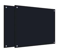 vidaXL Kitchen Backsplashes 2 pcs Black 70x60 cm Tempered Glass