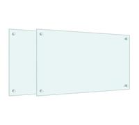 vidaXL Kitchen Backsplashes 2 pcs White 70x40 cm Tempered Glass