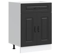 vidaXL Kitchen Base Cabinet Kalmar Black Engineered Wood sink base cabinet