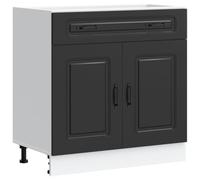 vidaXL Kitchen Base Cabinet Kalmar Black Engineered Wood, sink base cabinet, base kitchen cabinet with drawer, sink base unit