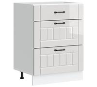 vidaXL Kitchen Base Cabinet Lucca High Gloss White Engineered Wood