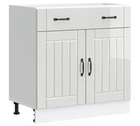 vidaXL Kitchen Base Cabinet Lucca High Gloss White Engineered Wood
