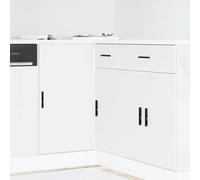 vidaXL Kitchen Base Cabinet Lyon White Engineered Wood, White