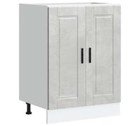 Kitchen Base Cabinet Concrete Grey 60x46x81.5cm Engineered Wood Modern Storage.