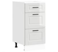 vidaXL Kitchen Base Cabinet Porto High Gloss White Engineered Wood