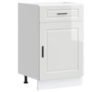 Kitchen Base Cabinet High Gloss White 50x46x81.5cm Engineered Wood Storage Wall