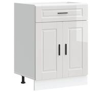 vidaXL Kitchen Base Cabinet Porto High Gloss White Engineered Wood