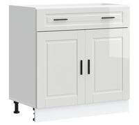 vidaXL Kitchen Base Cabinet Porto High Gloss White Engineered Wood