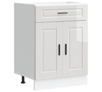 Kitchen Base Cabinet High Gloss White Engineered Wood 60x46x81.5cm 1 Door Modern
