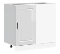 vidaXL Kitchen Base Cabinet Porto High Gloss White Engineered Wood