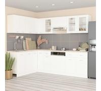 vidaXL Kitchen Cabinet Set 11 Piece White Engineered Wood Storage Cupboard