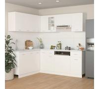 vidaXL Kitchen Cabinet Set 11 Piece White Engineered Wood Storage Cupboards