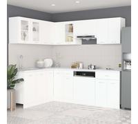 vidaXL Kitchen Cabinet Set 11 Piece White Engineered Wood Storage Furniture