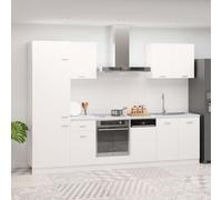 vidaXL Kitchen Cabinet Set 7 Piece White Engineered Wood Hanging Cupboard