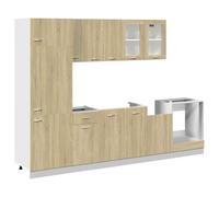 vidaXL Kitchen Cabinet Set 8 Piece Storage Unit Sonoma Oak Engineered Wood
