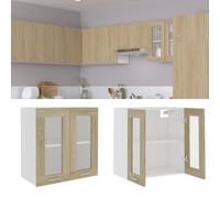 Vidaxl Hanging Glass Cabinet Sonoma Oak 60X31X60 Cm Engineered Wood