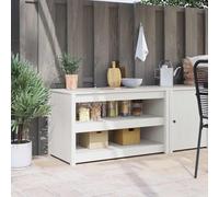 vidaXL Kitchen Cabinet MEPPEL White 106 x 55 x 64 cm Solid Pine Wood, White