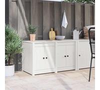 vidaXL Kitchen Cabinet MEPPEL White 106 x 55 x 64 cm Solid Pine wood, White