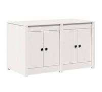 vidaXL Kitchen Cabinet White 106 x 55 x 64 cm Solid Pine wood, Modern Rectangular Kitchen Cabinet, Durable Pine Wood Storage Unit, Space Saving Organizational Solutions for Home Furniture