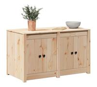 vidaXL Kitchen Cabinet Brown 106 x 55 x 64 cm Solid Pine wood, Modern Rectangular Kitchen Cabinet, Durable Pine Wood Storage Unit, Space Saving Organizational Solutions for Home Furniture