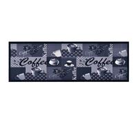 vidaXL Kitchen Carpet Washable Coffee Blue Hallway Rug Mat Non Slip Runner