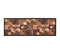 vidaXL Kitchen Carpet - Coffee Brown 45x150 cm - Rectangular Velvet Mat with Latex Backing - Machine Washable and Easy Roll for Storage - Modern Indoor/Outdoor Rug