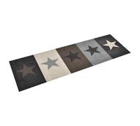 vidaXL Multicolour Velvet Kitchen Carpet - Washable Star Design Rectangular Rug for Hallway, Office, Foyer - Skid-resistant with Soft Pile - 150 x 45 cm
