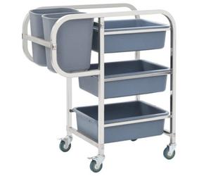 Vidaxl Kitchen Cart With Plastic Containers 82X43.5X92 Cm Cleaning Carts