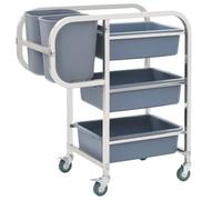 vidaXL Kitchen Cart with Plastic Containers Dining Room Trolleys Organiser