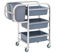vidaXL Kitchen Cart with Plastic Containers Dining Room Trolleys Organiser