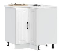 vidaXL Kitchen Corner Base Cabinet Lucca White Engineered Wood