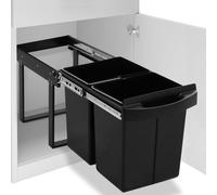 Kitchen Cupboard Pull-out Recycled Dustbin Soft-Close Rubbish Bin Can vidaXL