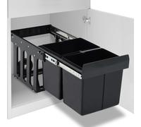 vidaXL Kitchen Cupboard Pull-out Recycled Dustbin Soft-Close 36L Rubbish Bin