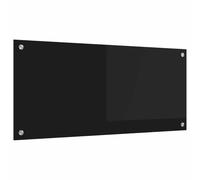 vidaXL Kitchen Panelling Black 90 x 40 x 0.8 cm Tempered Glass, Modern Kitchen Backrest, Durable Tempered Glass, Functional Wall Protector for Home Cooking