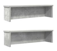 vidaXL Kitchen Racks Stackable Shelves Concrete Grey 60x15x16 cm - Durable Engineered Wood Cabinet Organizer for Multi-Room Use