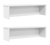 vidaXL Kitchen Racks Stackable White Organizer Shelves - 60cm Engineered Wood Cabinet Storage for Kitchen, Office, Bathroom, Bedroom - Space-Saving Modern Design