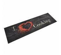 Vidaxl Kitchen Rug Washable Cooking Black 45X150 Cm Velvet